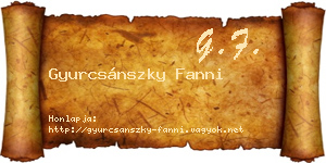 Gyurcsánszky Fanni névjegykártya