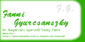 fanni gyurcsanszky business card